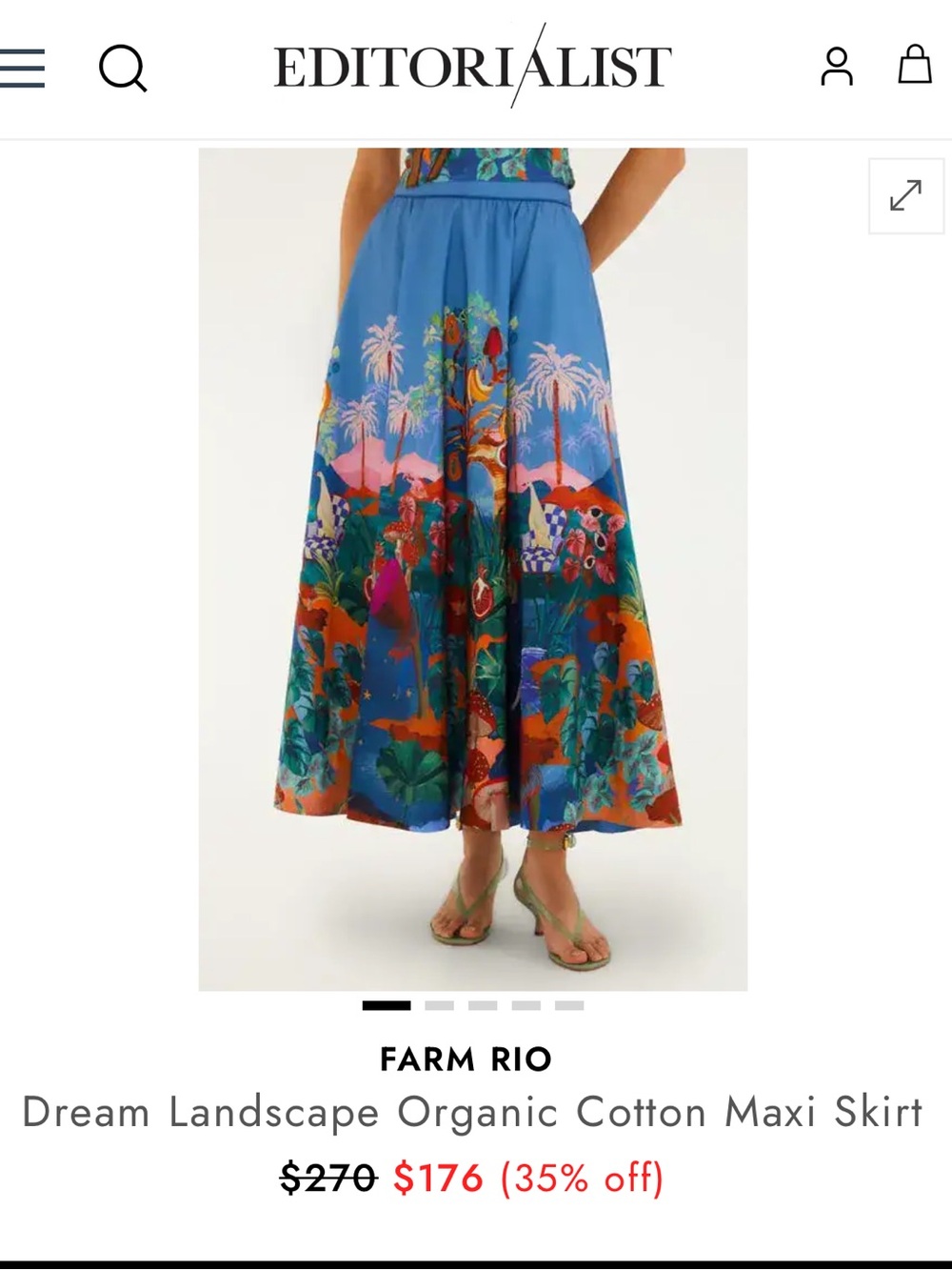FARM Rio Dream Landscape Organic Cotton Maxi Skirt - Picture 6 of 10